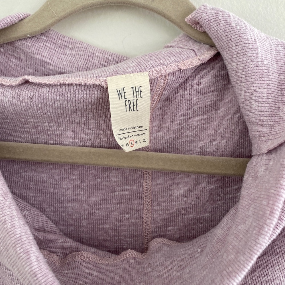 Free people purple cow neck long sleeve purple top womens size small - Picture 7 of 8